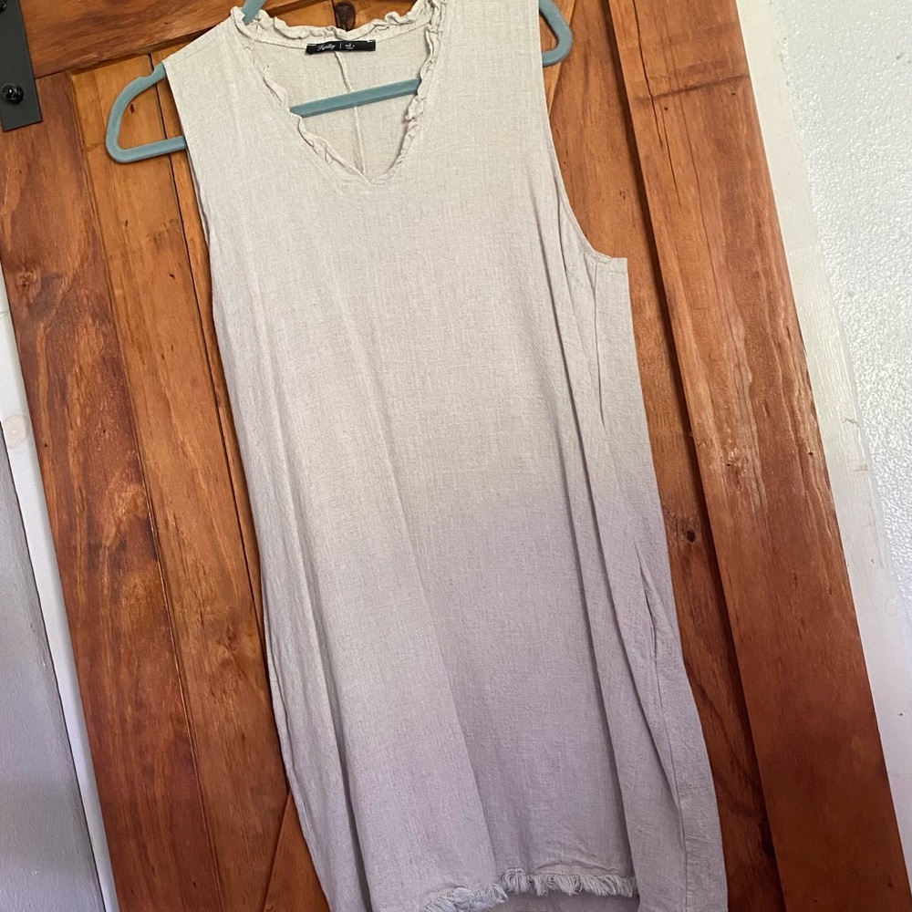 Sleeveless Beige Dress